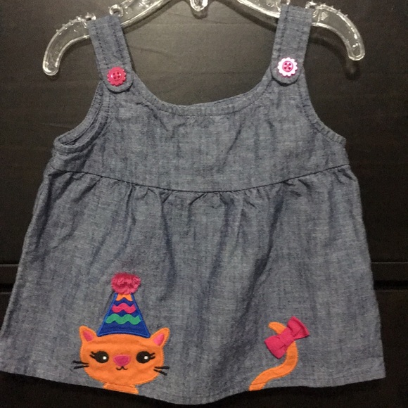 Gymboree denim party Kitty tank top - Picture 1 of 5